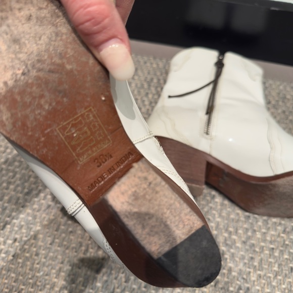 Free People - New Frontier Western White Booties Women Size 38.5 US 8 - Picture 5 of 9